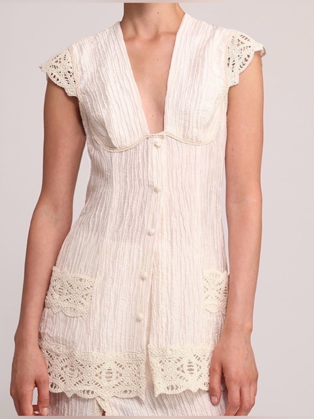 NWT Sabina Musayev Cream Marlen Top